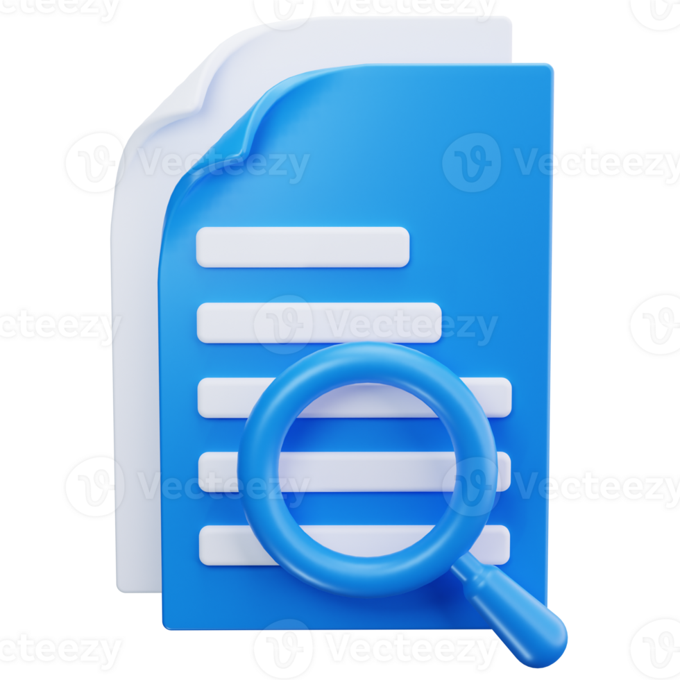 3D Icon Document File Magnifier png