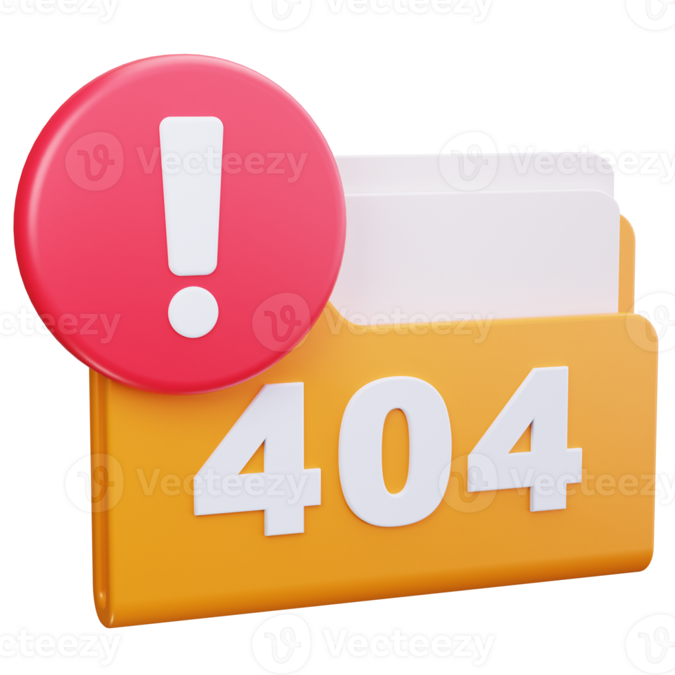 3D Icon Folder Missing Error 404 png