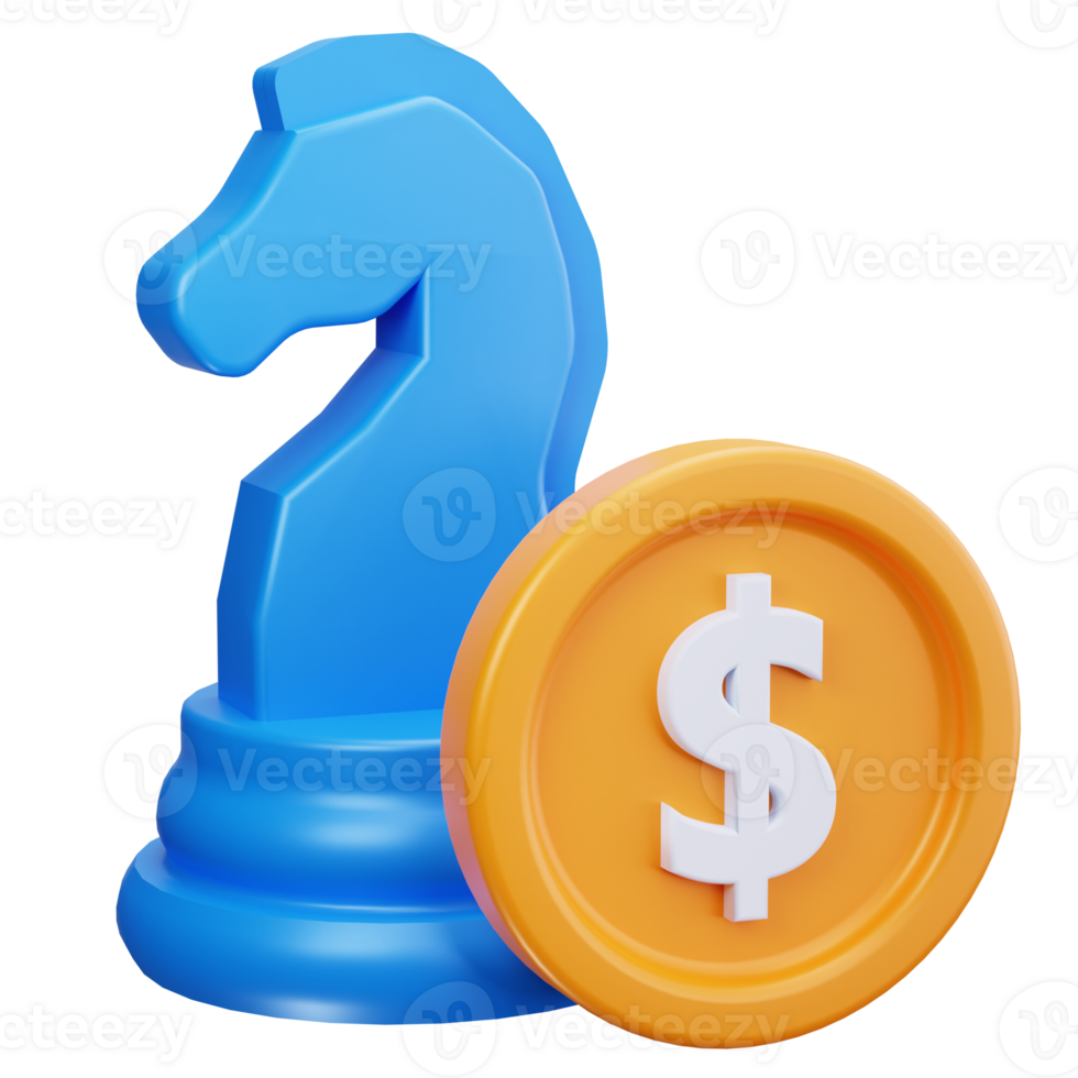 3D Icon Strategy Investment Chess png