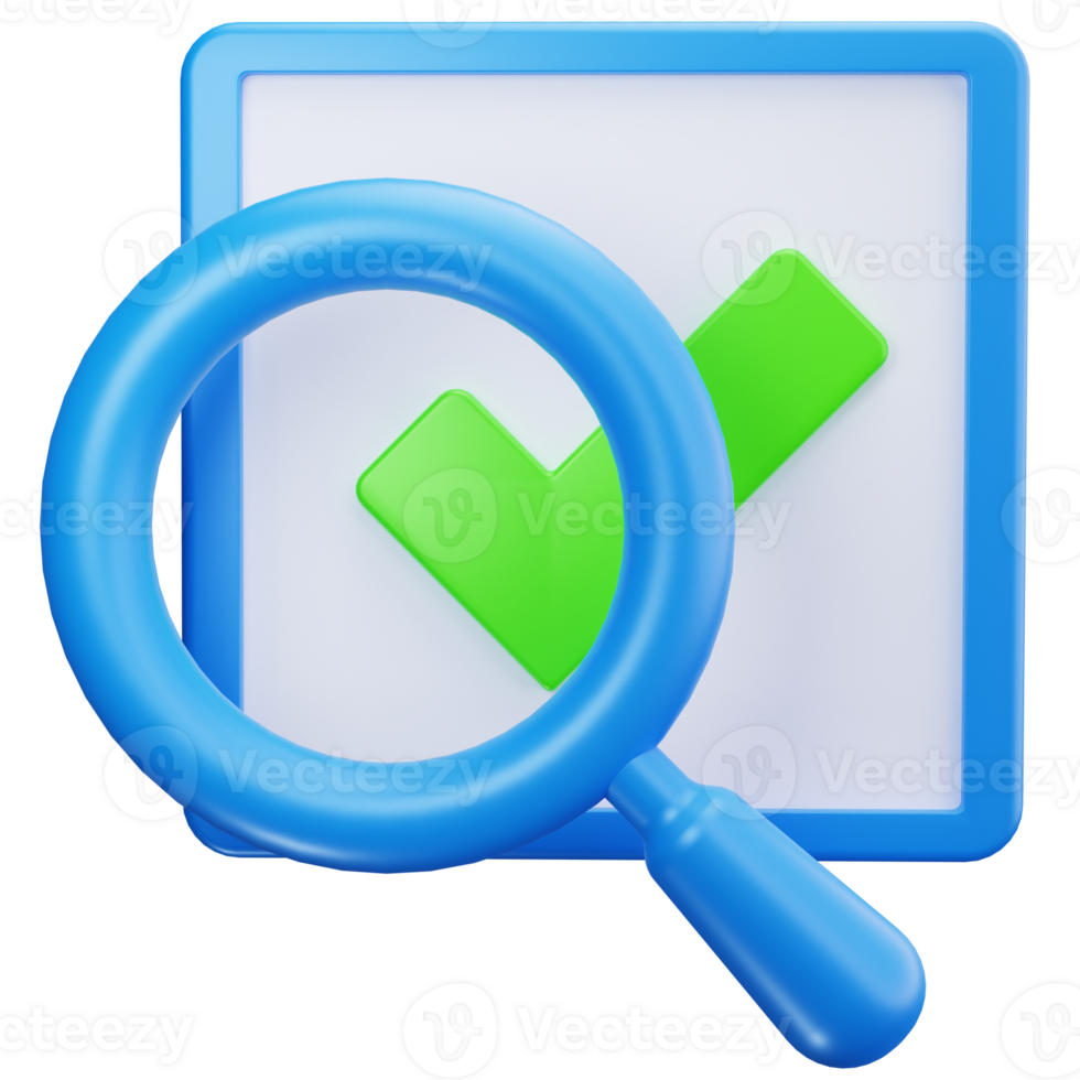 3D Icon Checklist Validation Search png