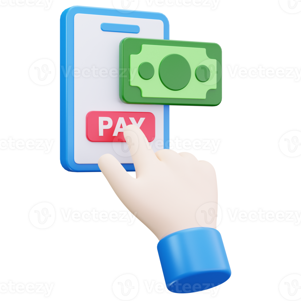 3D Icon Paying Cash Via App png