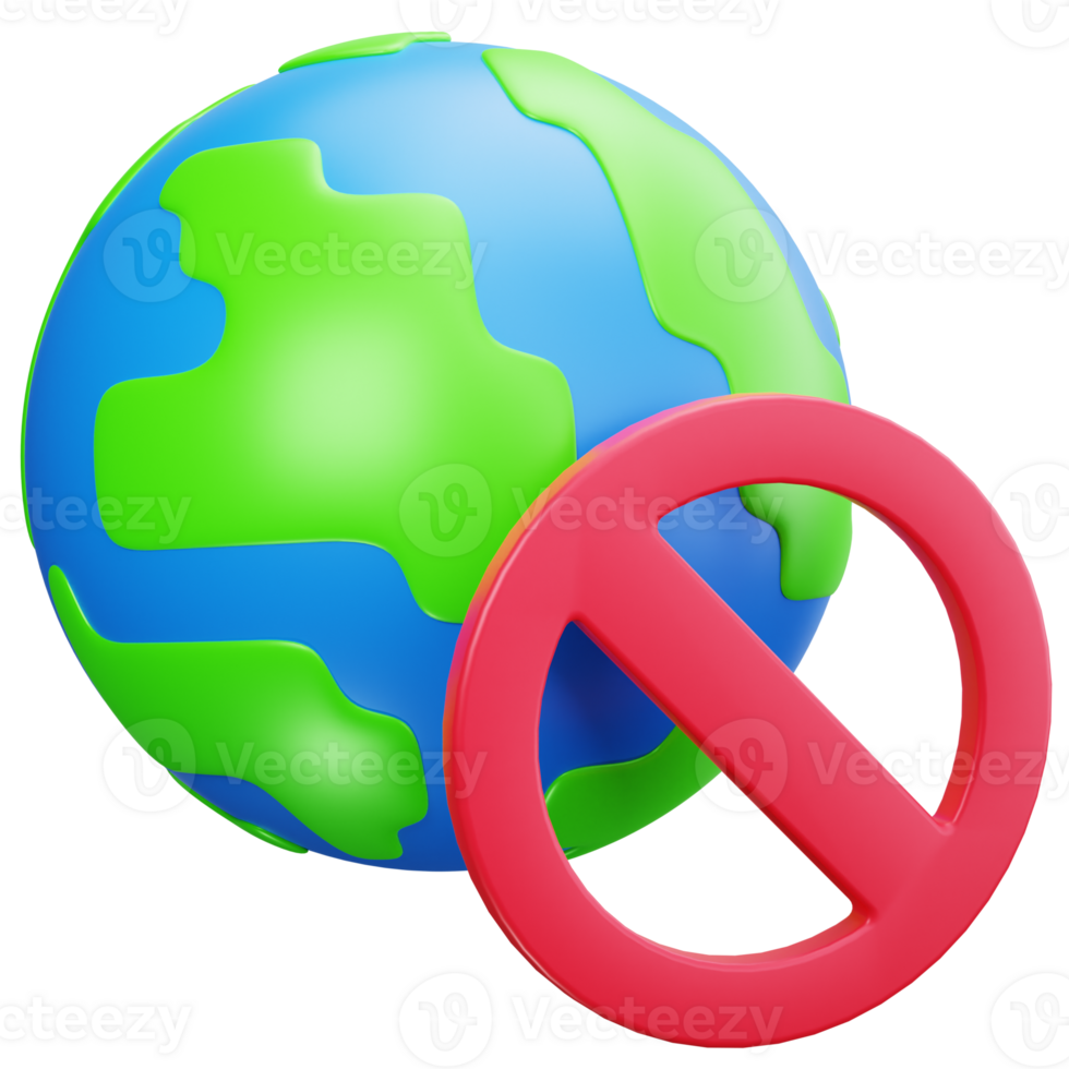 3D Icon Global Access Restricted png