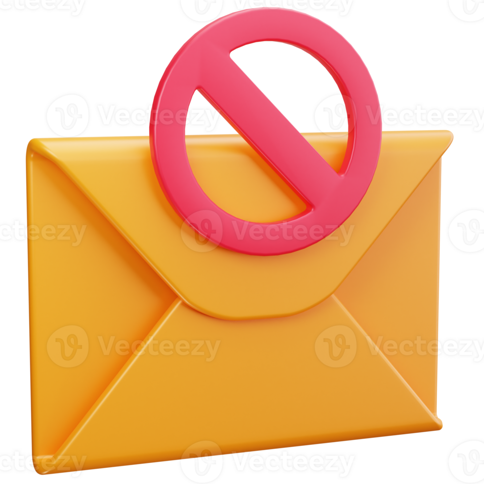 3D Icon Email Delivery Blocked Message png