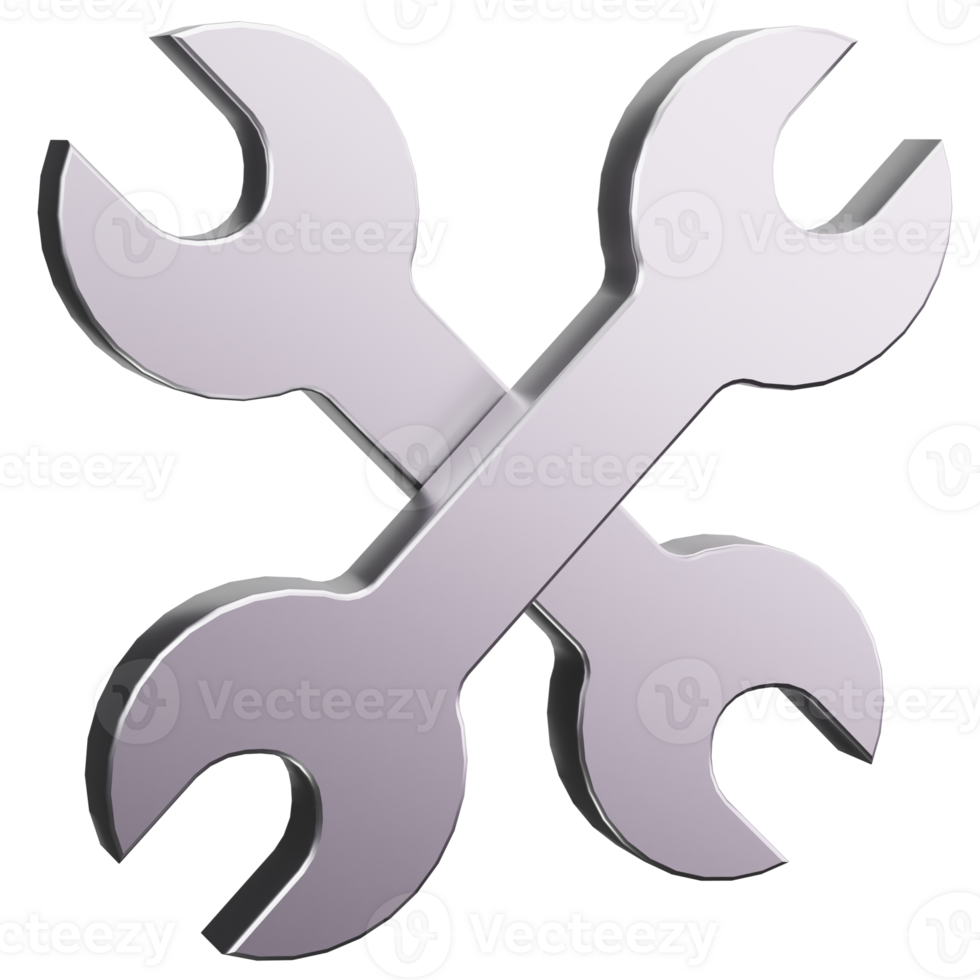 3D Icon Crossed Wrench Tools png