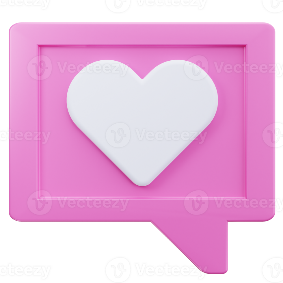3D Icon Love Notification Pop png