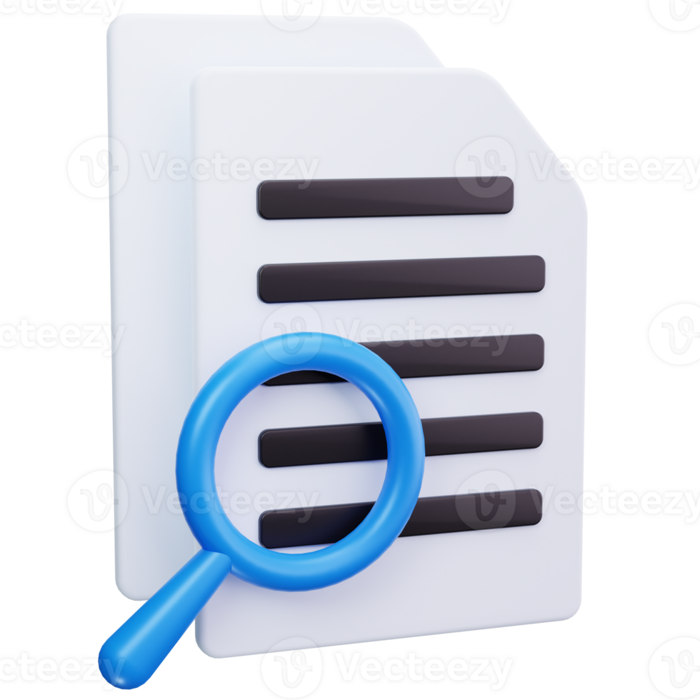 3D Icon Document Form Magnification Tool png