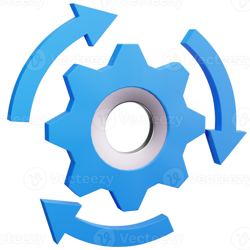 3D Icon Sync Gear Rotation png