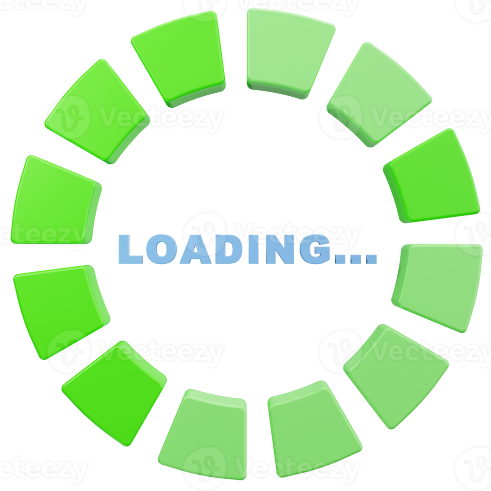 3D Icon Segmented Green Loading Ring png