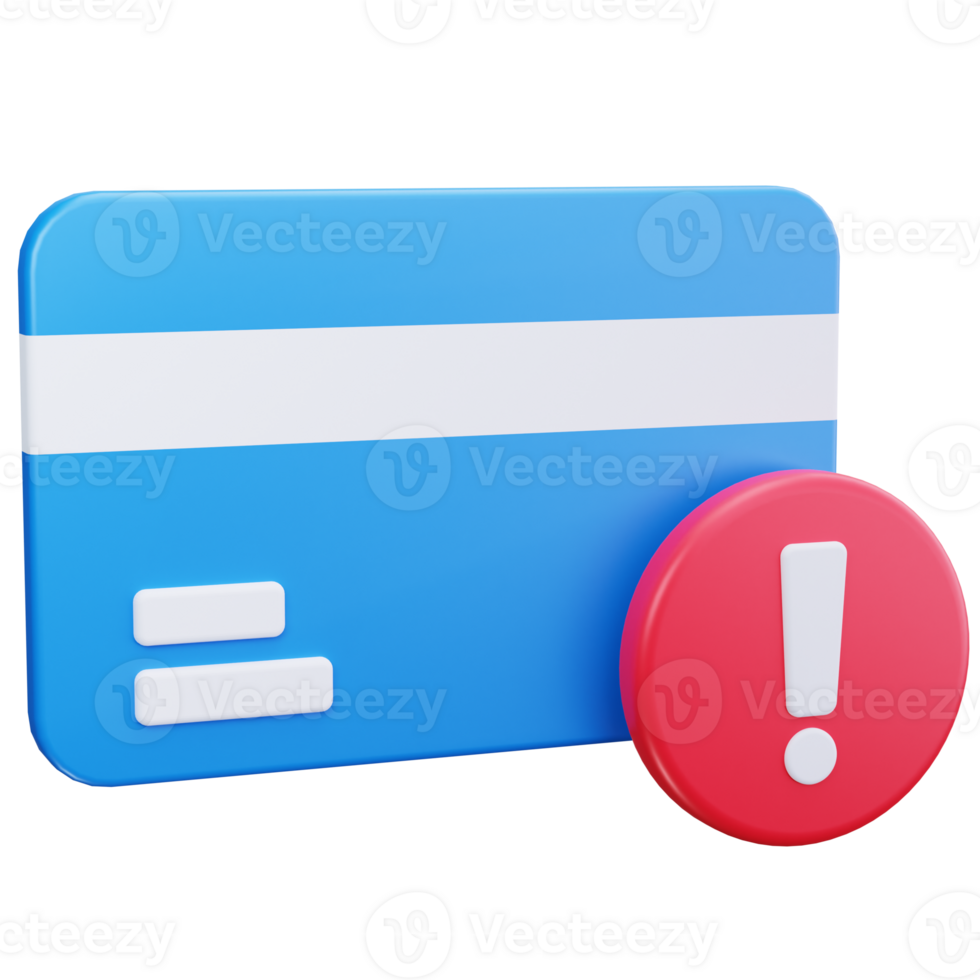 3D Icon Credit Card Alert Sign png