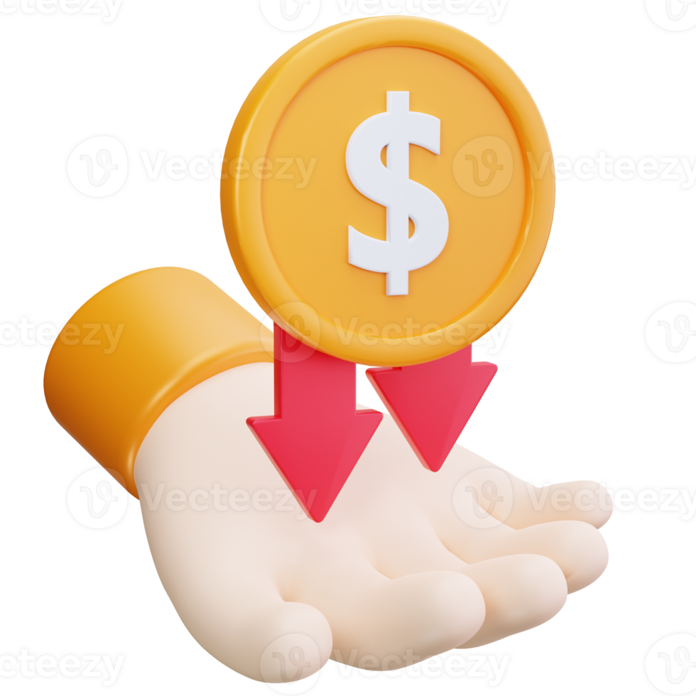 3D Icon Financial Drop png