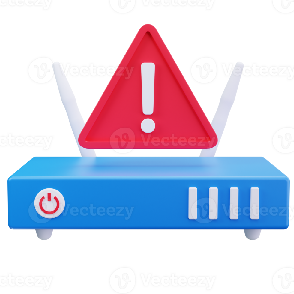 3D Icon Router Network Error Alert png