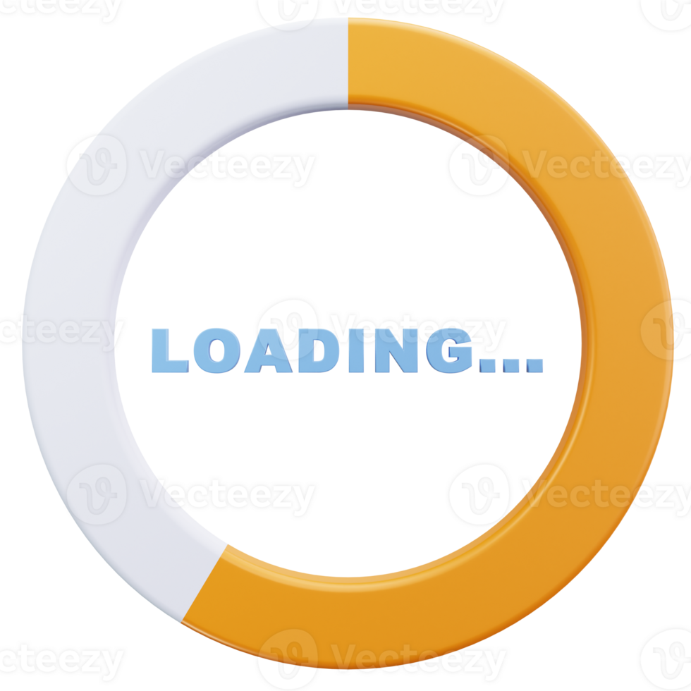 3D Icon Orange Completion Progress Ring png