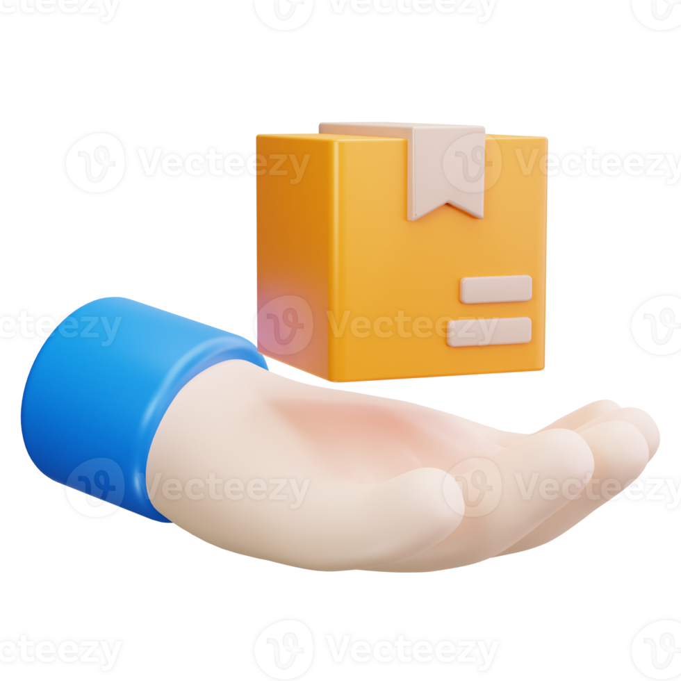 3D Icon Package on Hand Delivery png