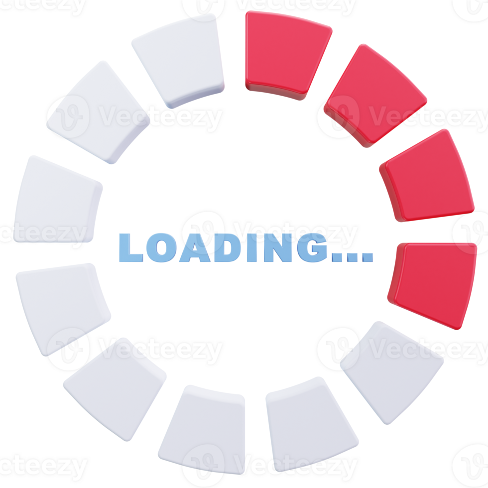3D Icon Red Dotted Loading Spinner png