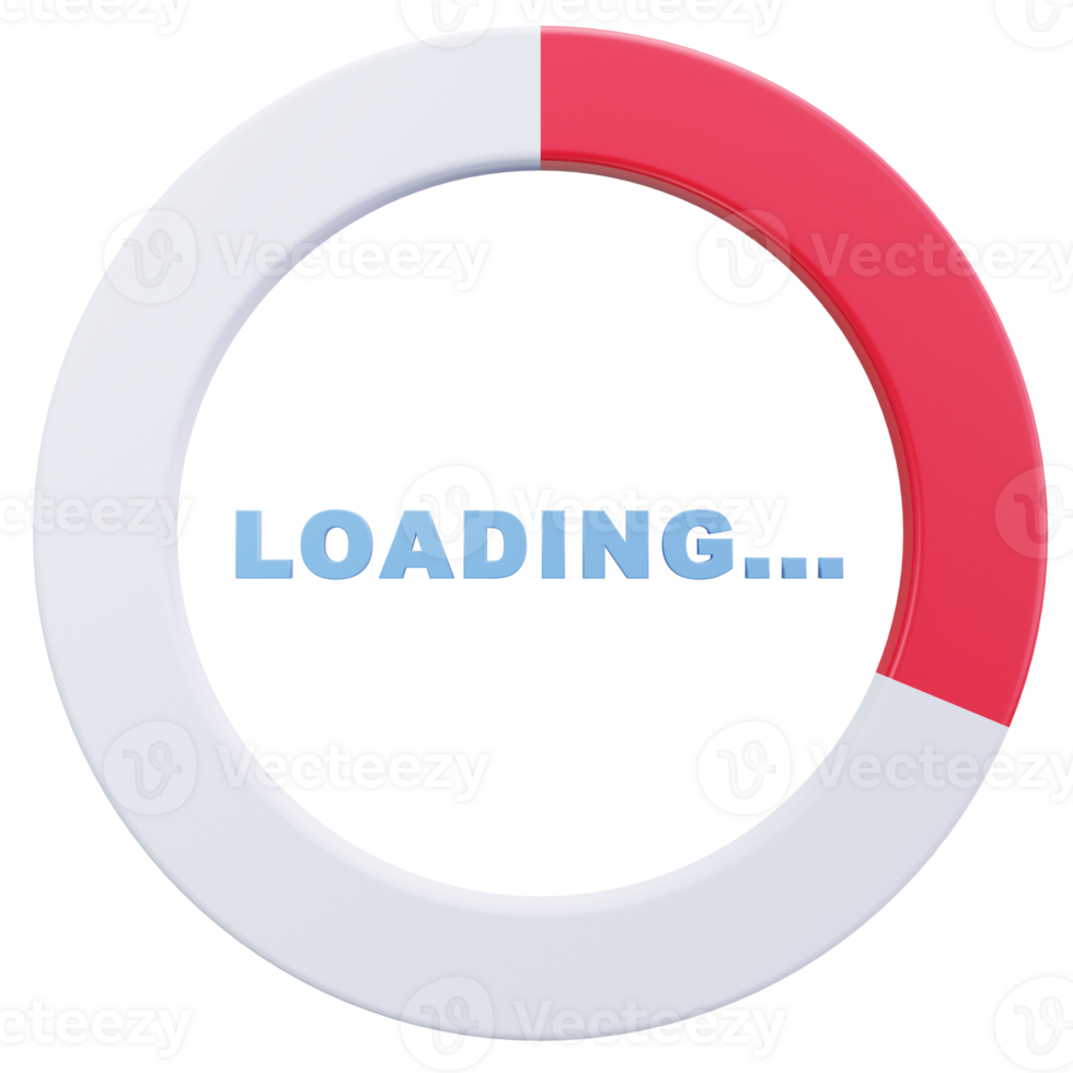 3D Icon Red Circular Loading Bar png