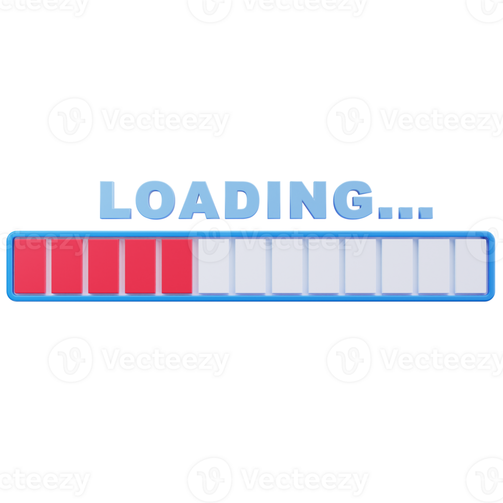 3D Icon Red Line Loading Bar png