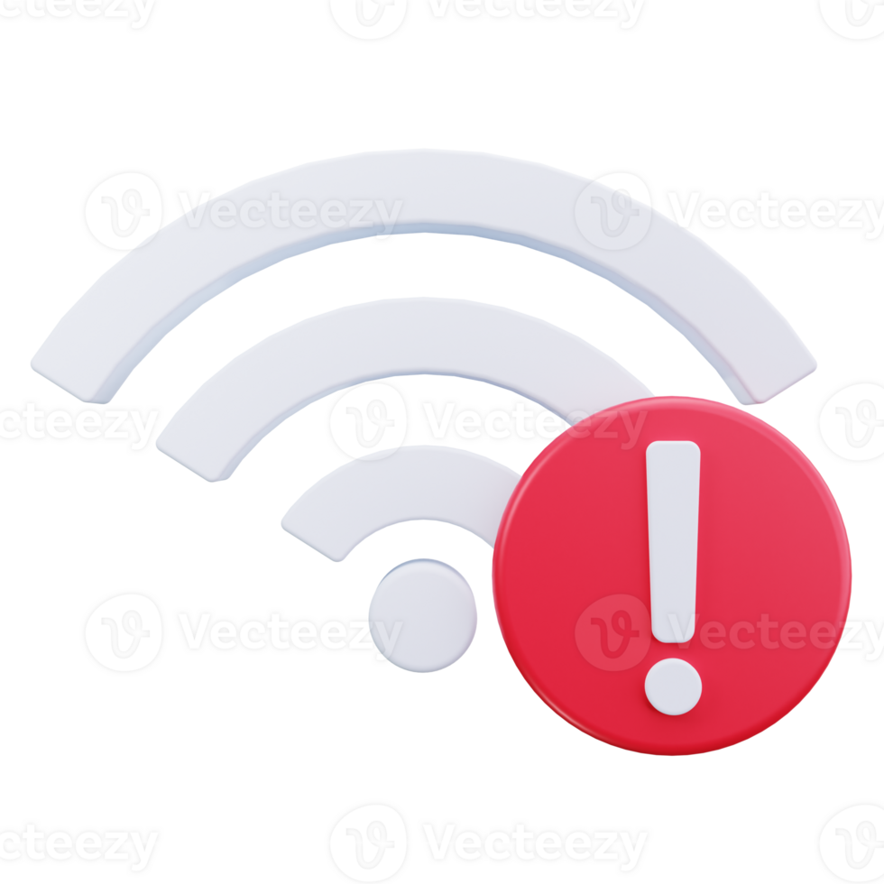3D Icon WiFi Signal Error png
