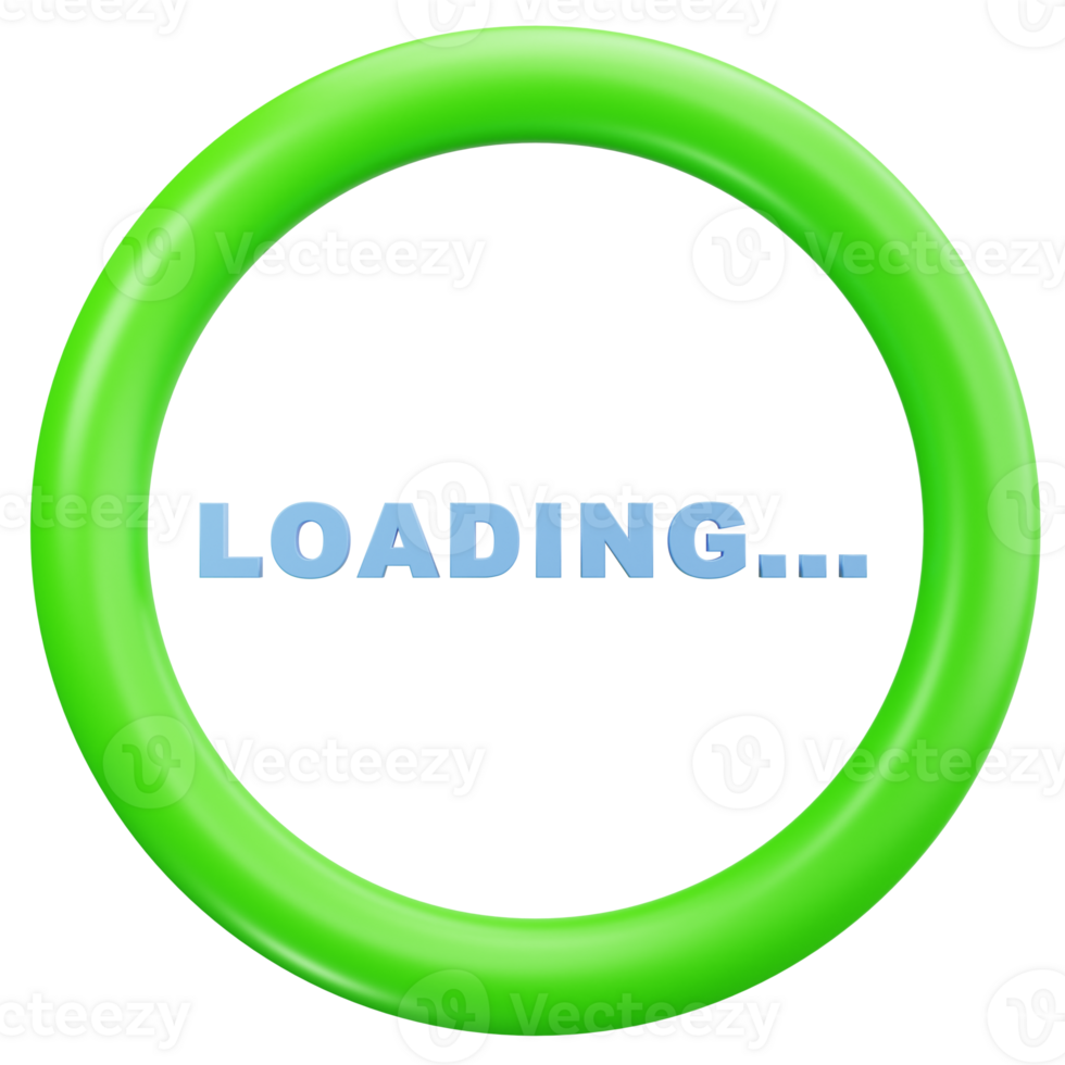 3D Icon Green Circular Loading Bar png