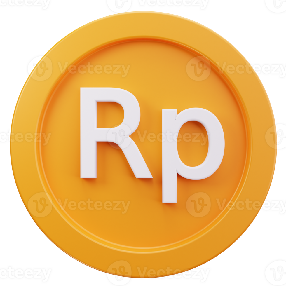 3D Icon Indonesian Rupiah Coin png