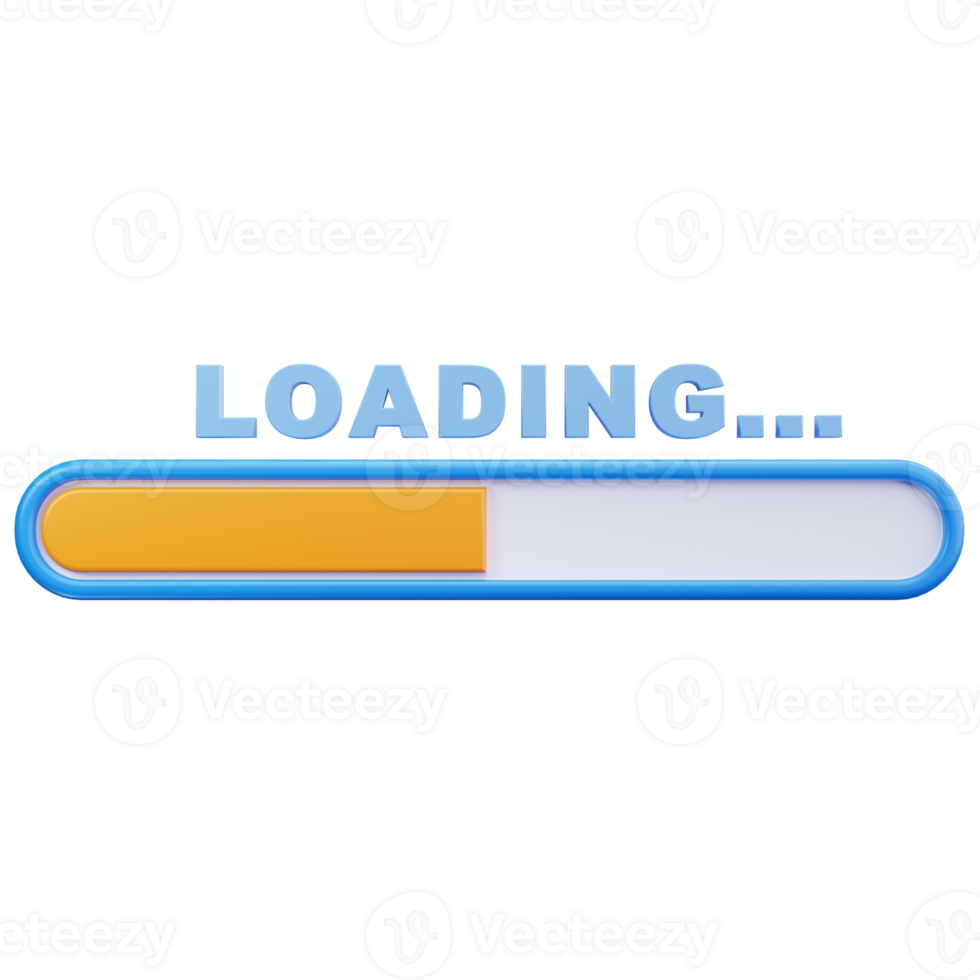 3D Icon Orange Thin Progress Bar png