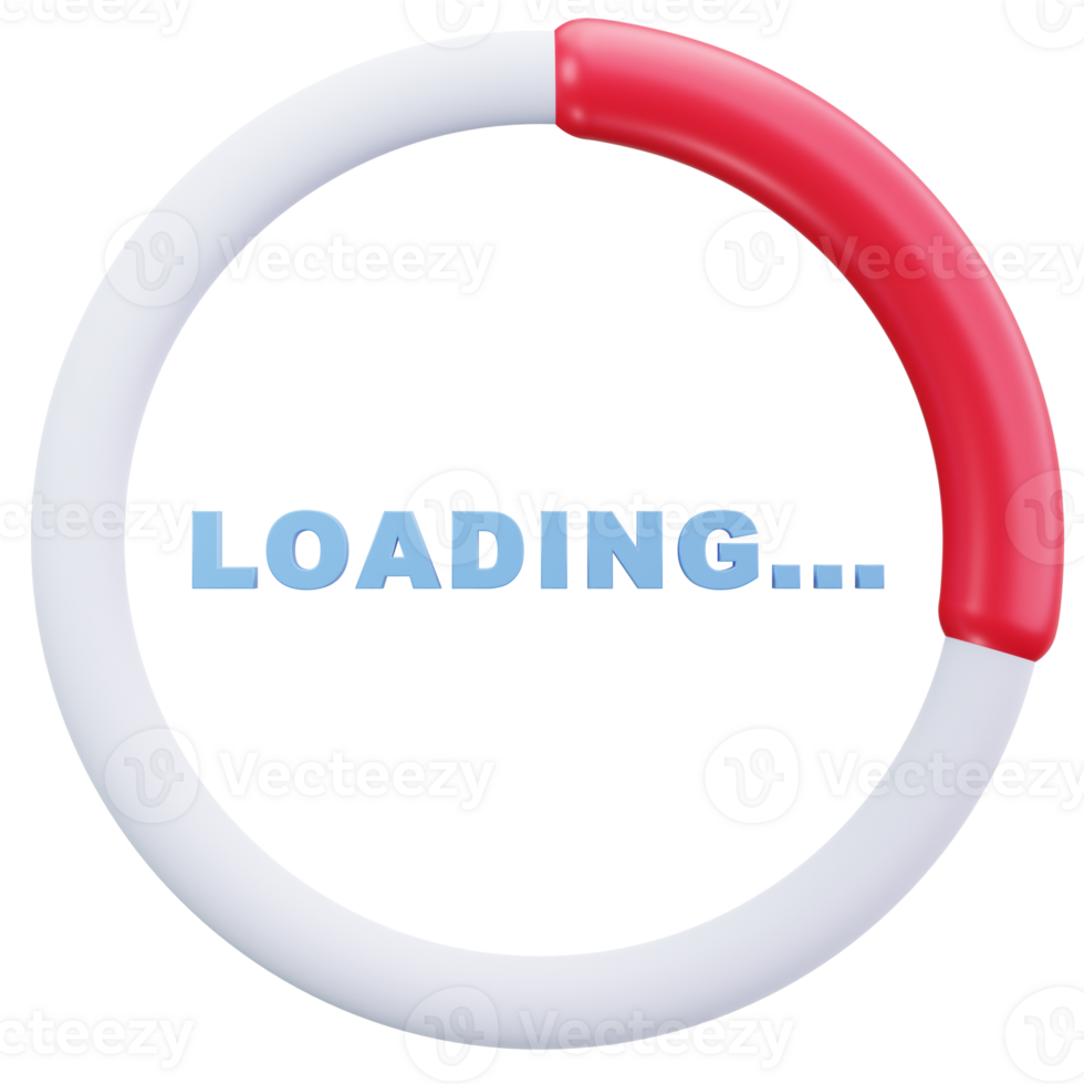 3D Icon Partial Loading Ring Red png