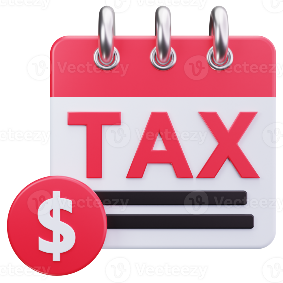 3D Icon Tax Deadline Calendar png