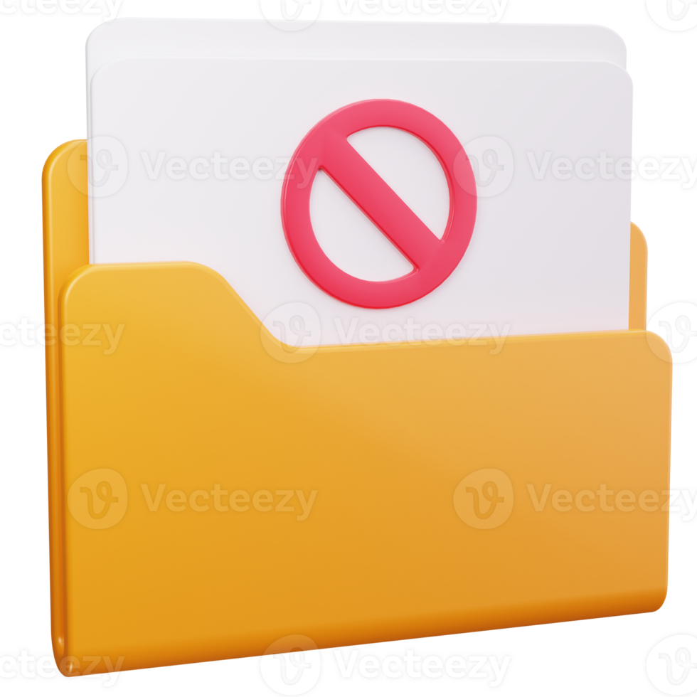 3D Icon Folder Access Prohibited File png