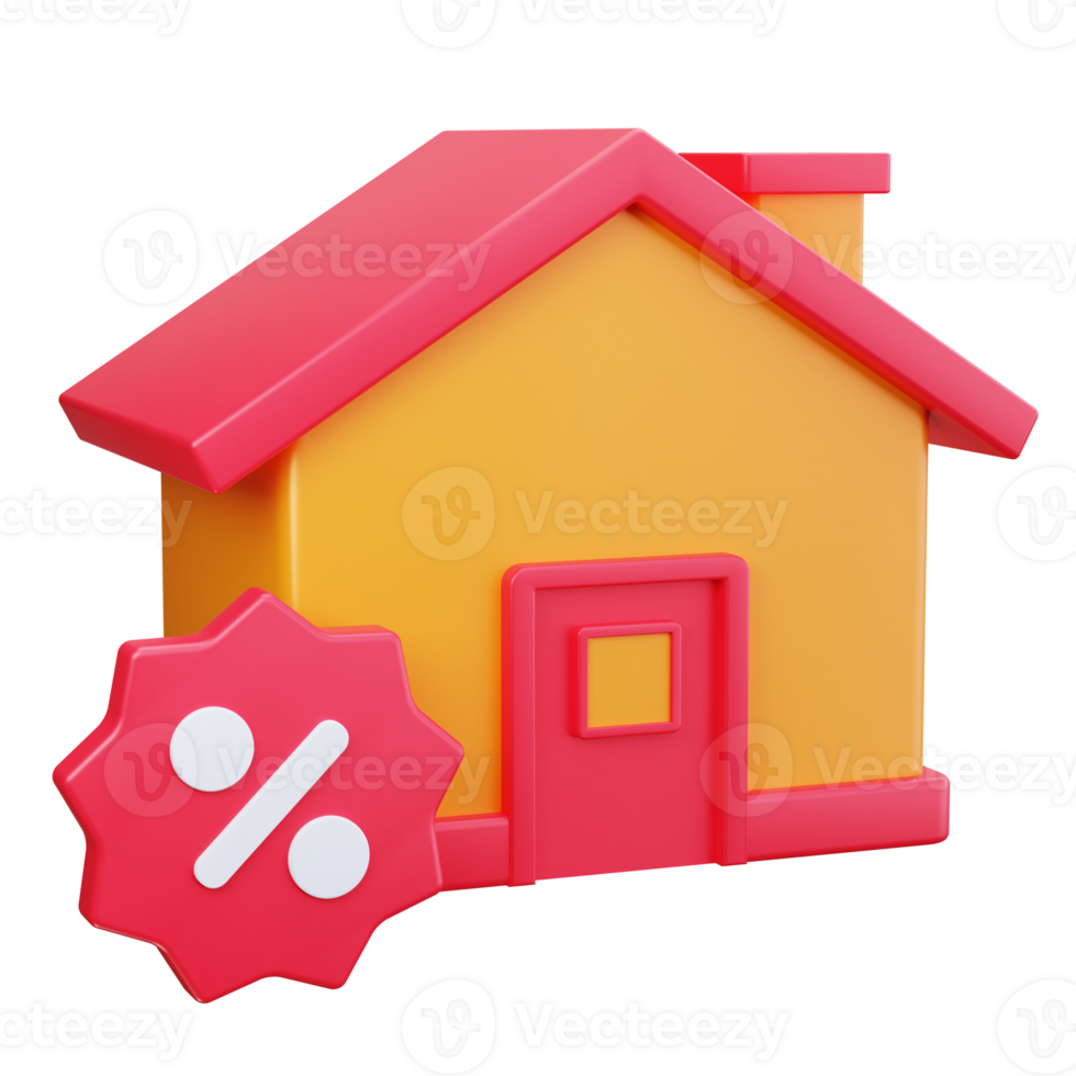3D Icon House Discount Sale Offer png