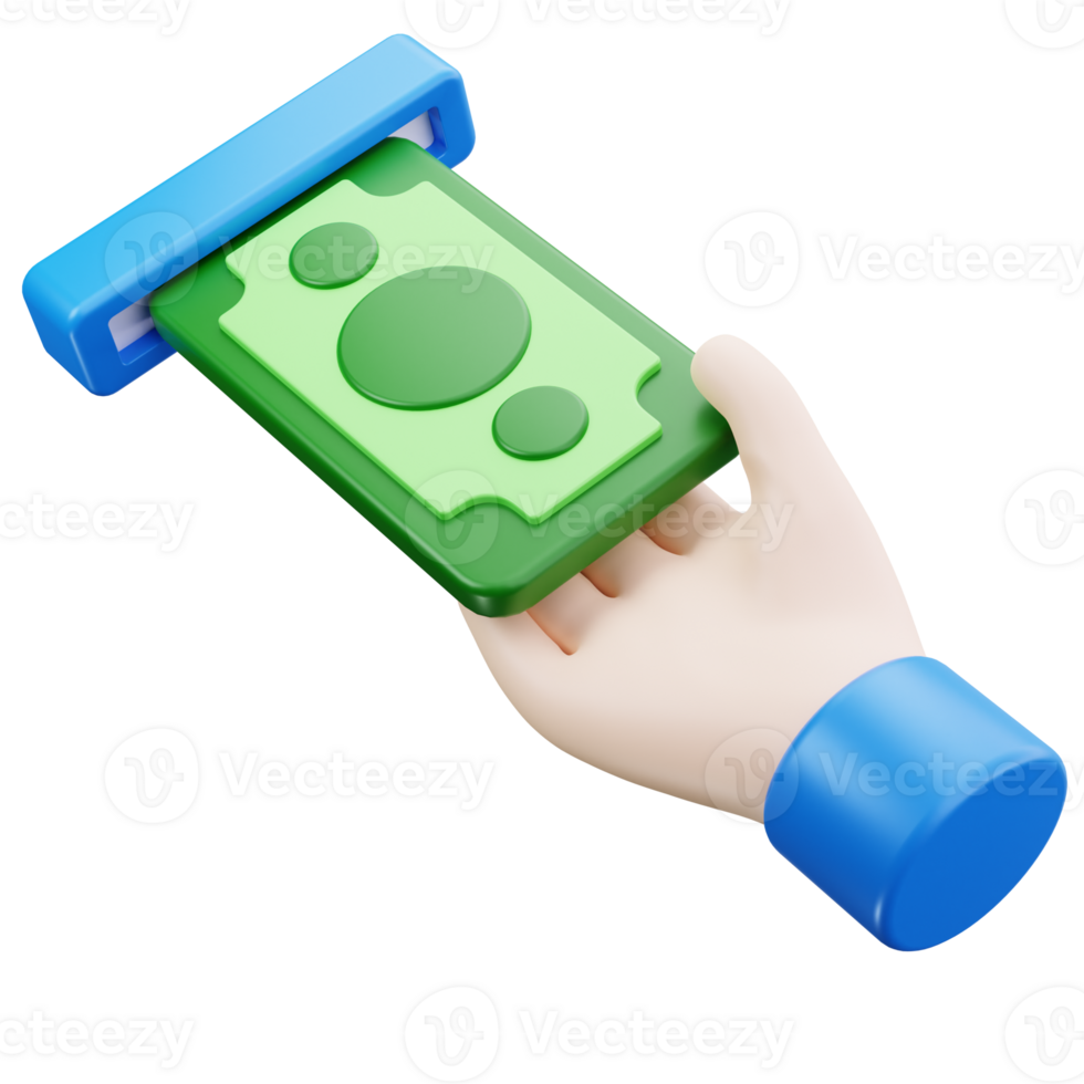 3D Icon Hand Holding Dollar Note png