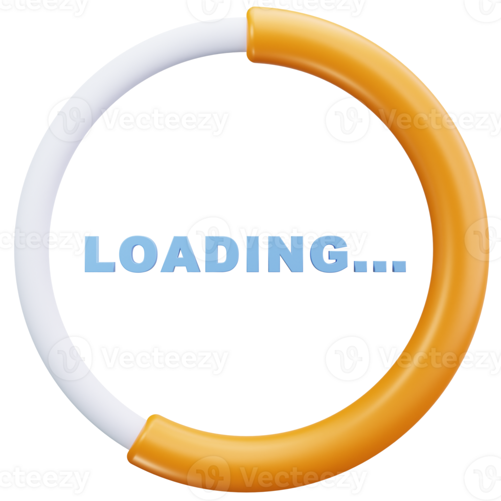 3D Icon Orange Circular Progress Ring png