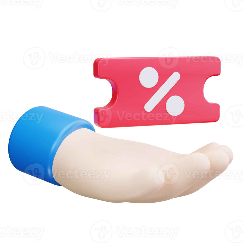 3D Icon Discount Voucher Handheld png