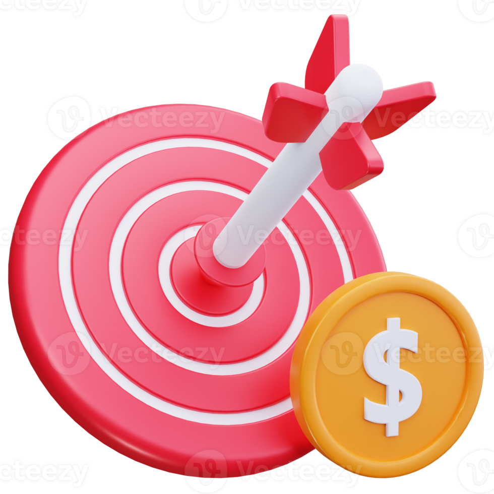 3D Icon Target Financial Goal png
