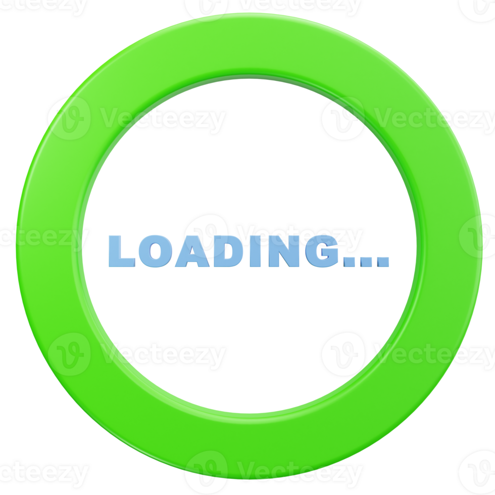 3D Icon Green Complete Loading Ring png