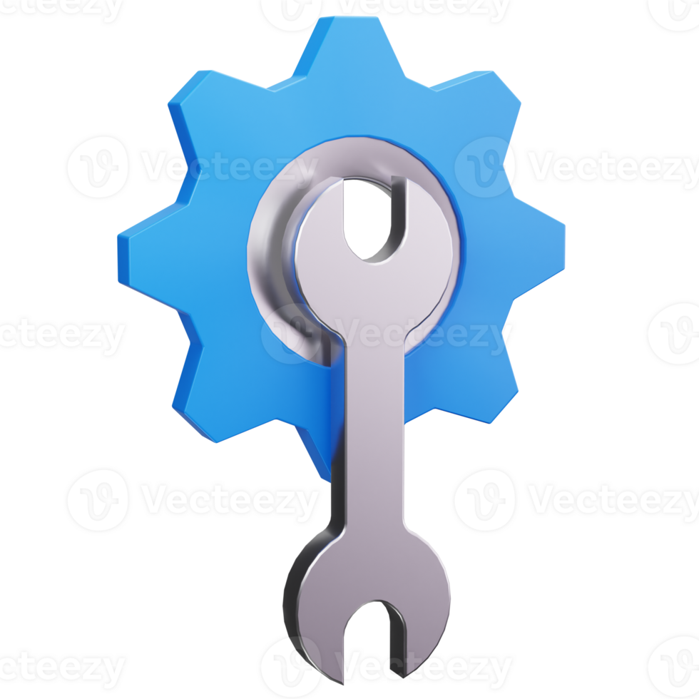 3D Icon Wrench Gear Settings png