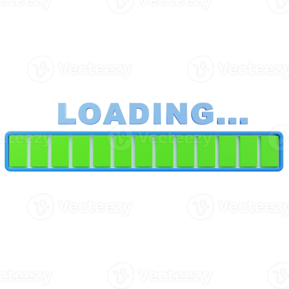 3D Icon Green Bar Progress Full png