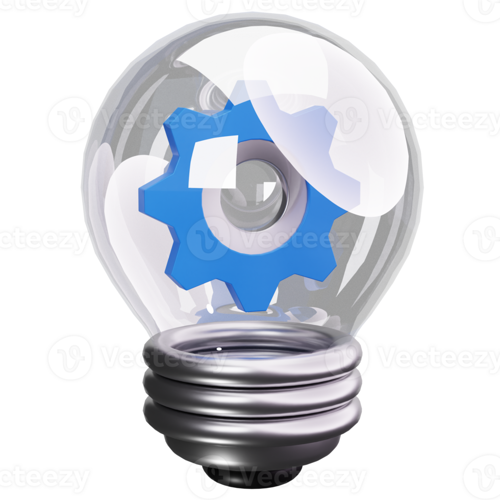 3D Icon Idea Settings Lightbulb png