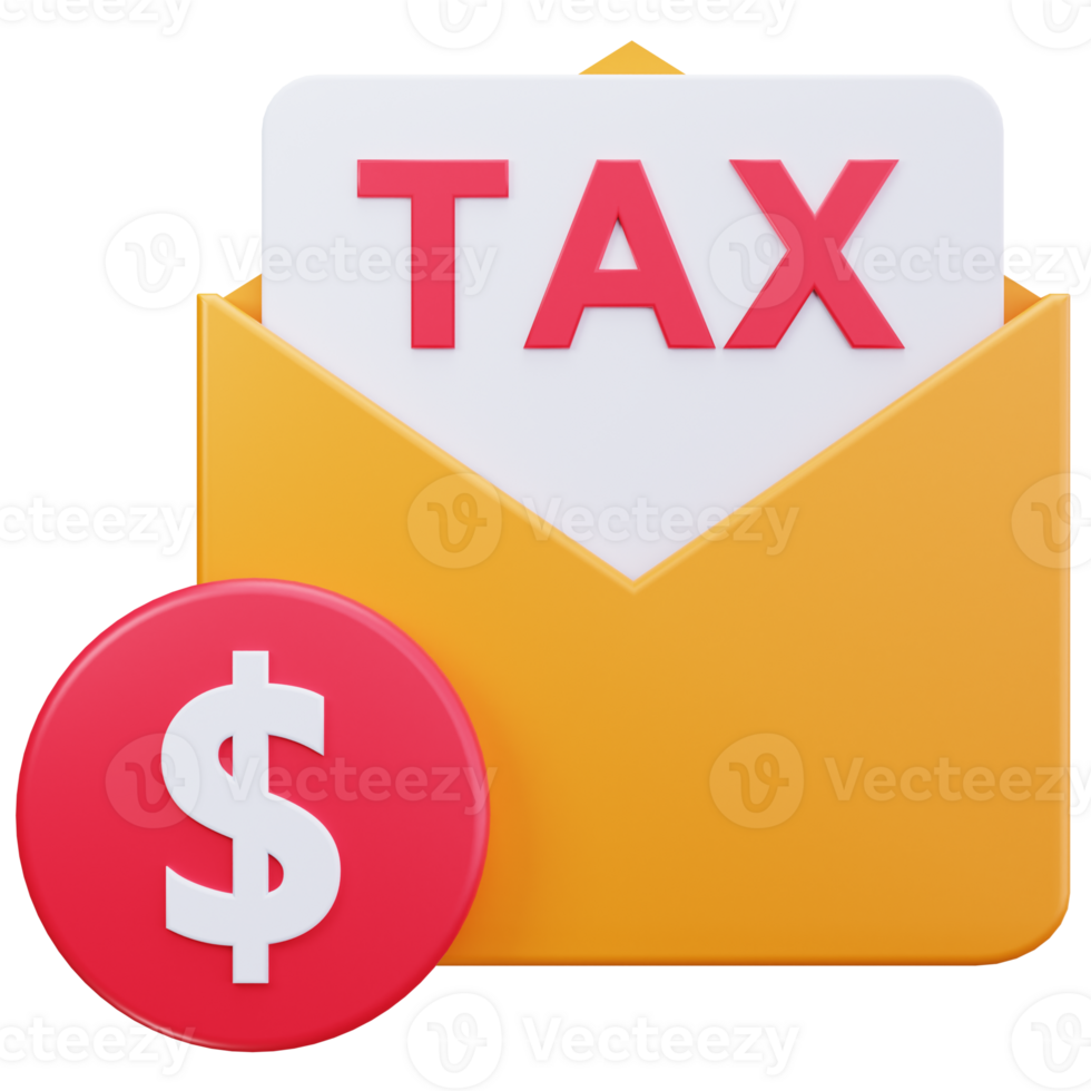 3D Icon Tax Envelope Document png