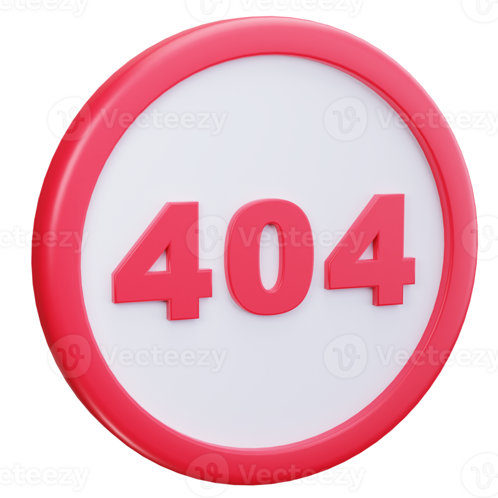 3D Icon Circular Web Error 404 png