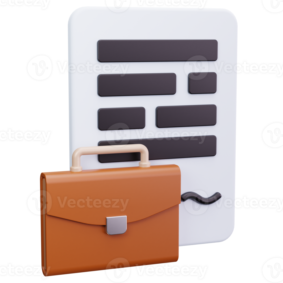 3D Icon Business Form with Briefcase png