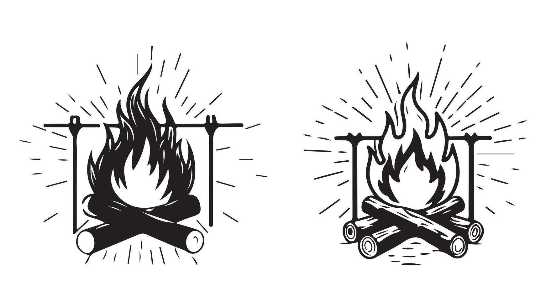 Set of Fire Flame Illustration Of Burning With And Heat Symbol, fire vector
