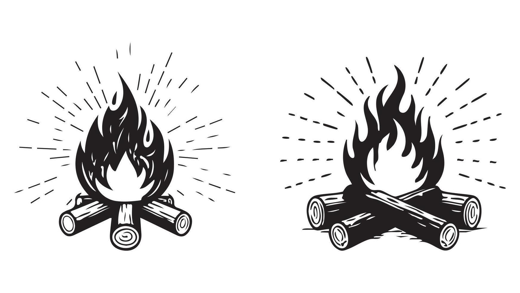 Collection of Fire Flame Illustration Of Burning With And Heat Symbol, Campfire icon stock illustration vector