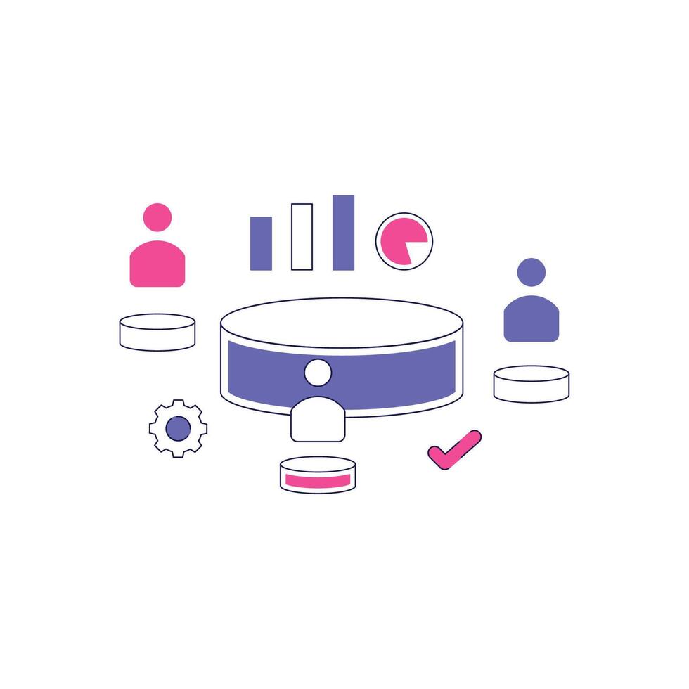 Corporate Teamwork and Planning Icons for Business Strategy vector
