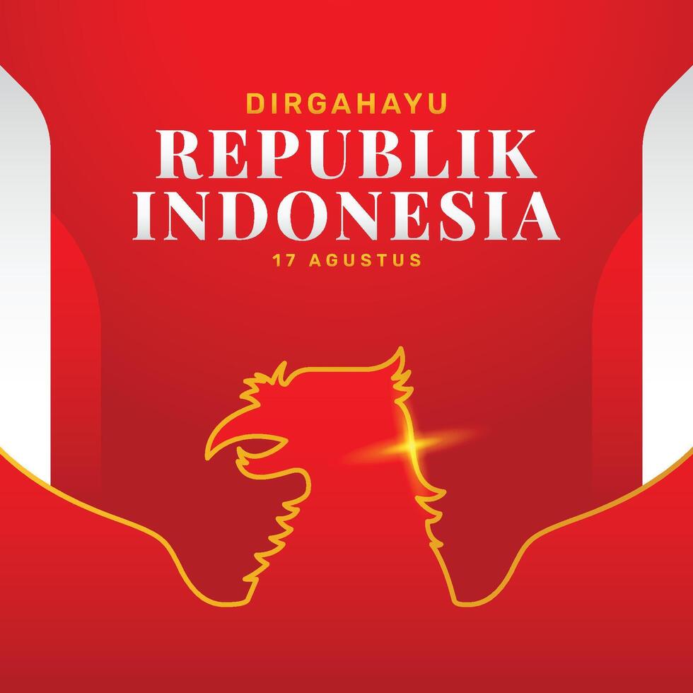 Gradient Background Poster for Indonesia Independence Day Celebration vector