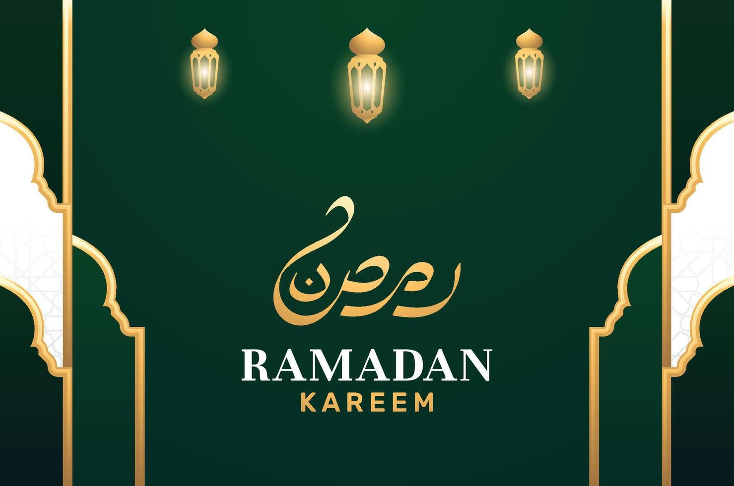 Ramadan Kareem Greeting Background with Realistic Islamic Motifs vector