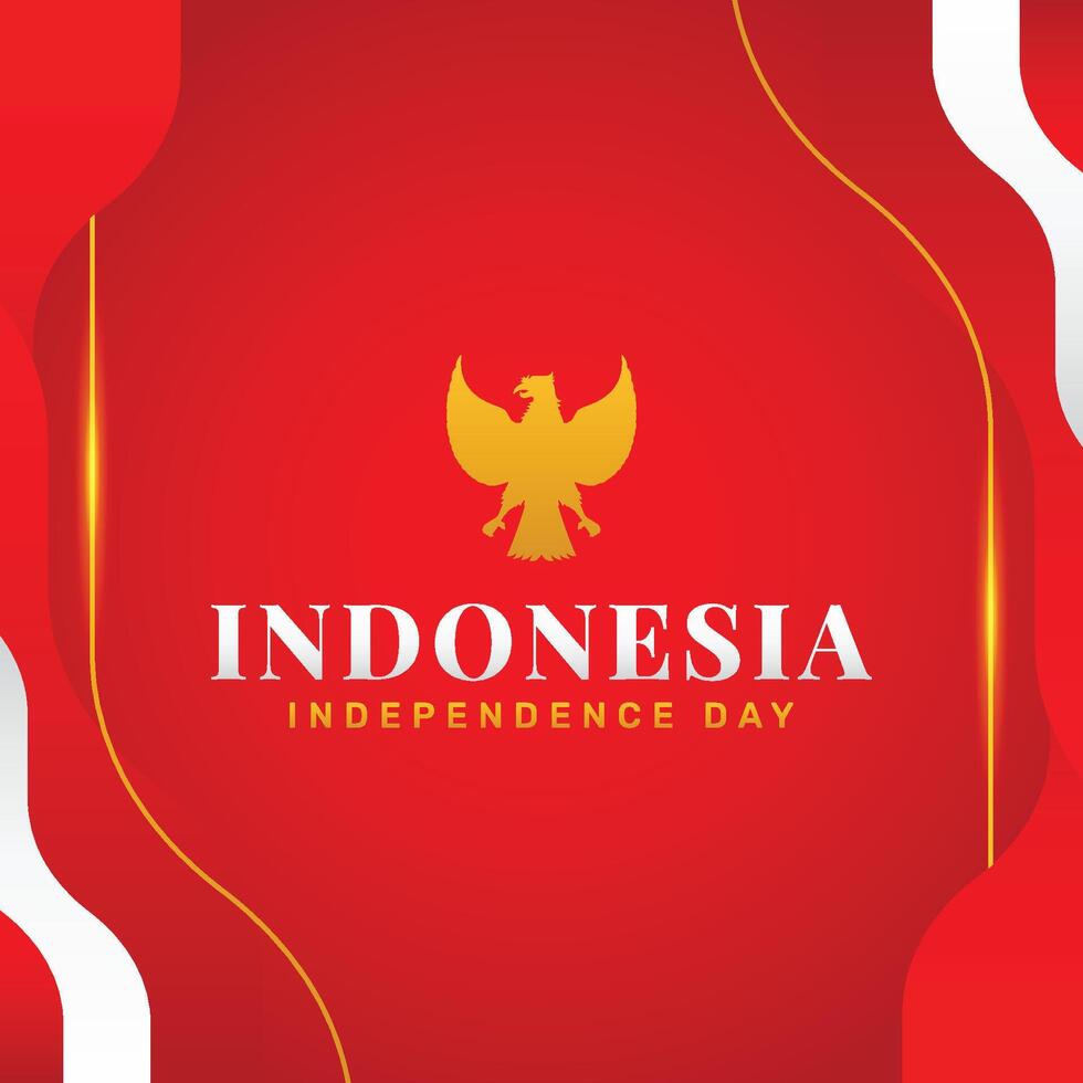 Modern Red and White Gradient Design for Hari Kemerdekaan Indonesia vector