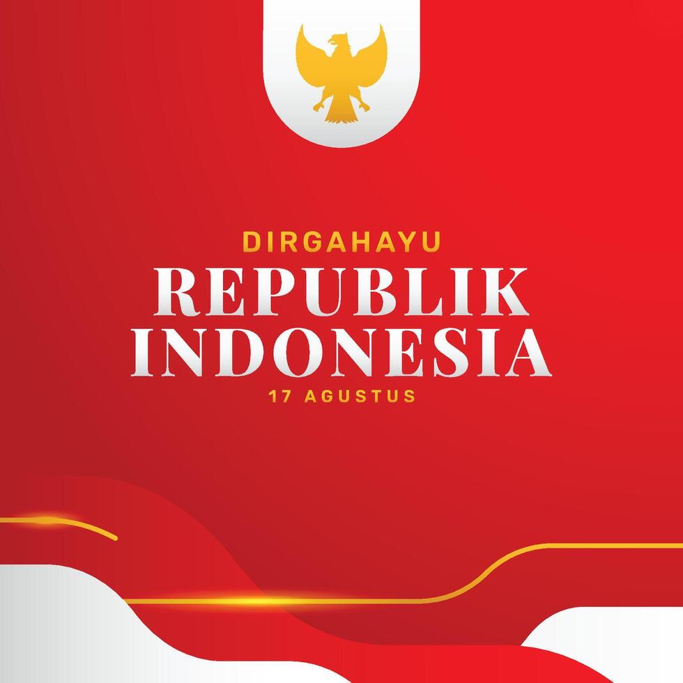 Indonesian Flag Colors in Gradient Poster for Independence Day Event vector