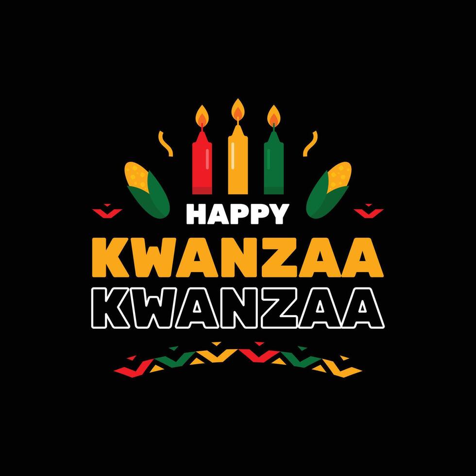 Colorful Kwanzaa Theme Template with Festive Decorations vector