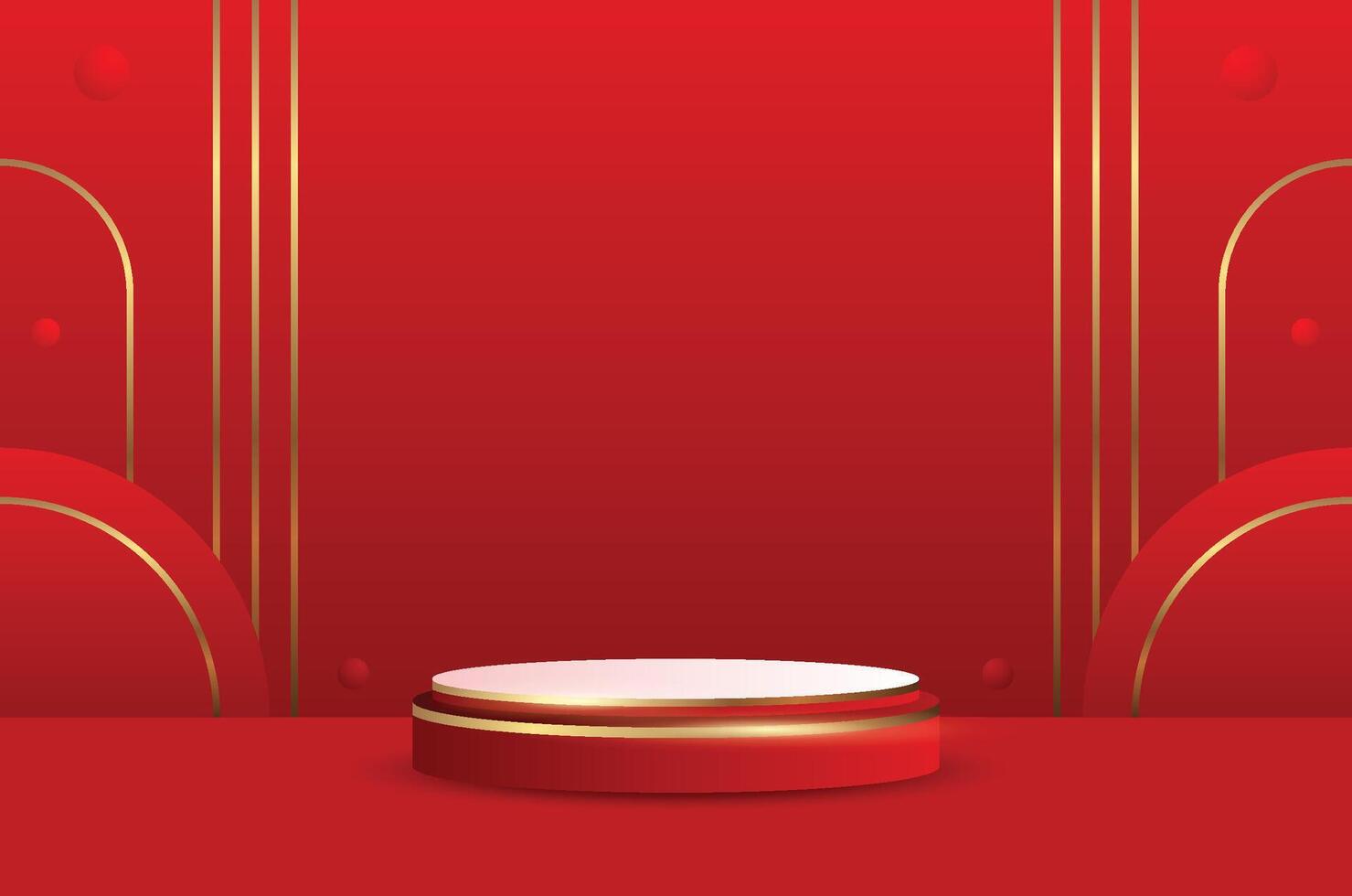 3D podium background in the room for product vector