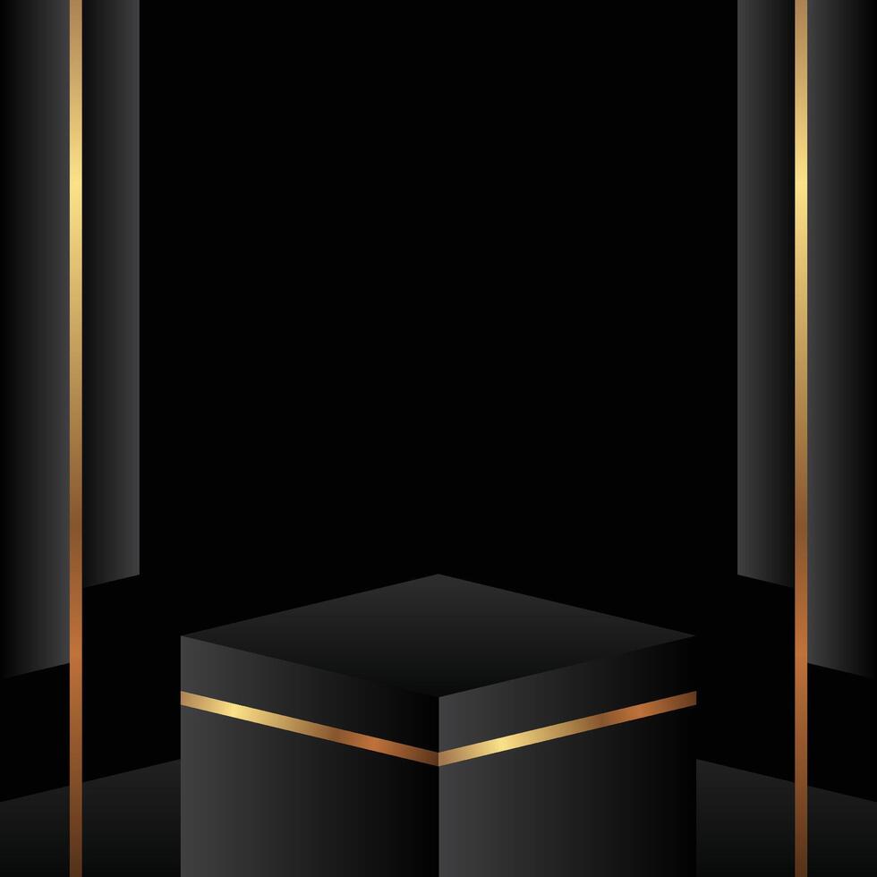 Aesthetic Product Display Podium in Light-Filled Room Setting vector