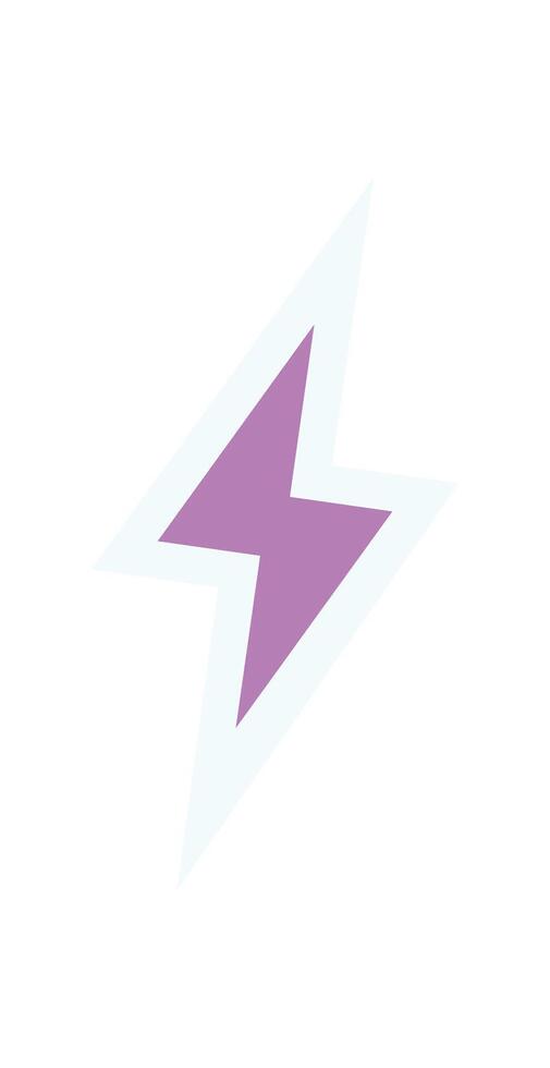 Bold geometric abstract icon sticker. Minimal shape and symbol of lightning. Modern element of brutalism, Y2K style, graphic aesthetic. Perfect for contemporary projects, branding, or design needs. vector